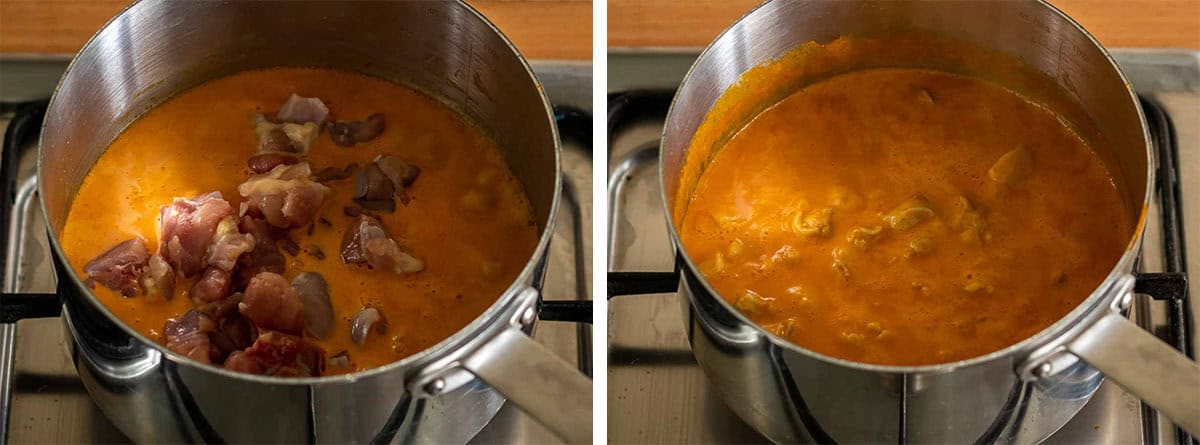 Kip garen voor Rode Curry met Kip